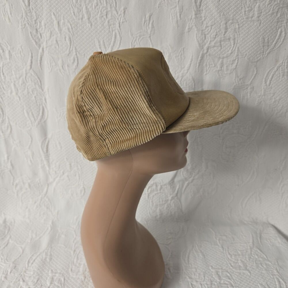 Vintage Olympia Beer Corduroy With Leather Trucker Hat Rare 80s - Picture 3 of 7